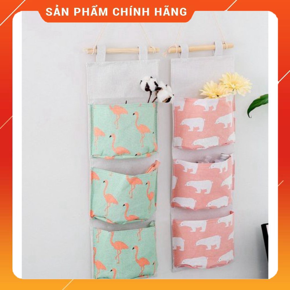 Giỏ vải treo tường, túi treo tường đa năng 3 ngăn 2355 nguyễn kim