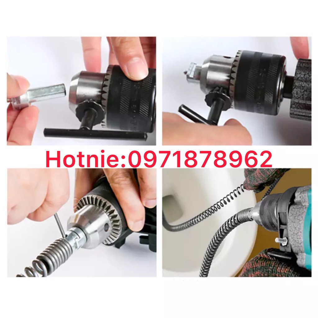 Dây thông tắc cống,dùng cho máy khoan dài 15m (bao gồm 6 đầu thông +1 đầu kết nối máy khoan) đường ống đường kính 16mm | BigBuy360 - bigbuy360.vn