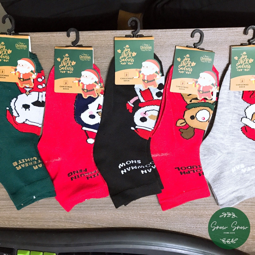 Set 5 tất vớ noel - Tất cao cổ hình Giáng sinh/Noel cực dễ thương chất mềm đẹp cho cả nam và nữ