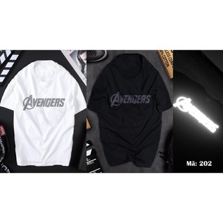 Áo thun phản quang ngắn tay chữ AVENGERS - Áo thun tay ngắn form rộng vải 100% cotton thoáng mát - Full size