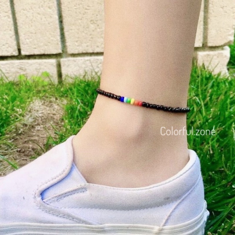 Lắc chân nữ xỏ hạt cườm handmade nhiều màu dễ thương - Seed Bead 1