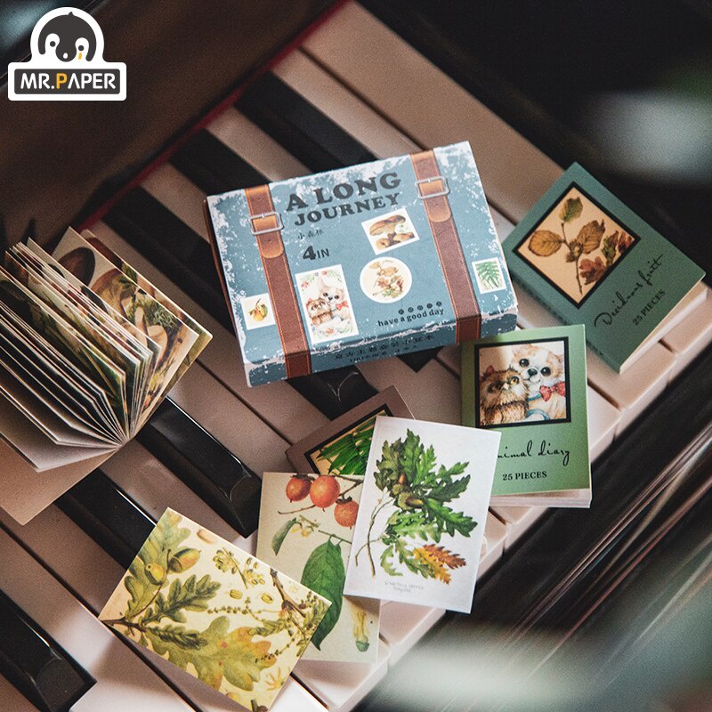 Mr.Paper 8 Designs A Good Day Haruka Journey Series Set Retro Material Sticker Book Paper Creative DIY Handbook Decoration