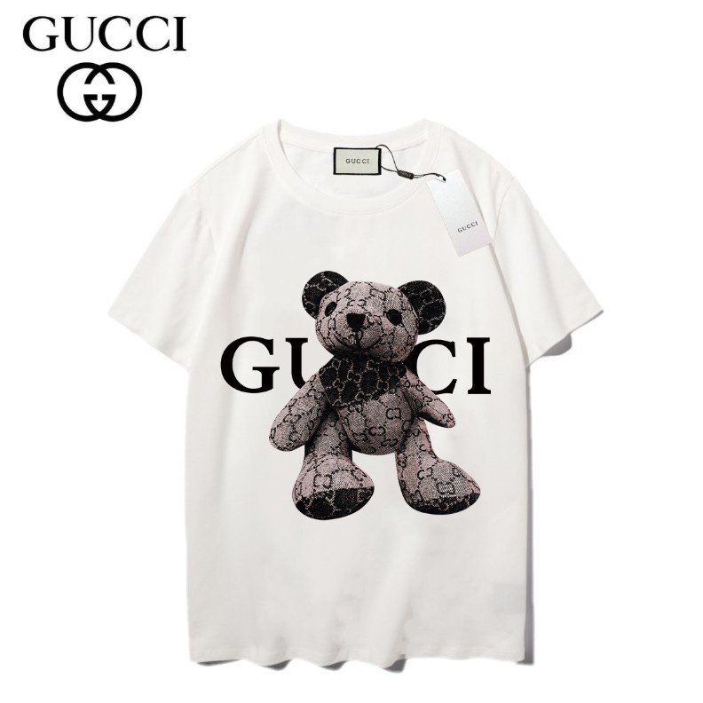 Áo Thun Tay Ngắn Chất Liệu Cotton In Chữ Gucci Cao Cấp Thời Trang Dành Cho Cả Nam Và Nữ