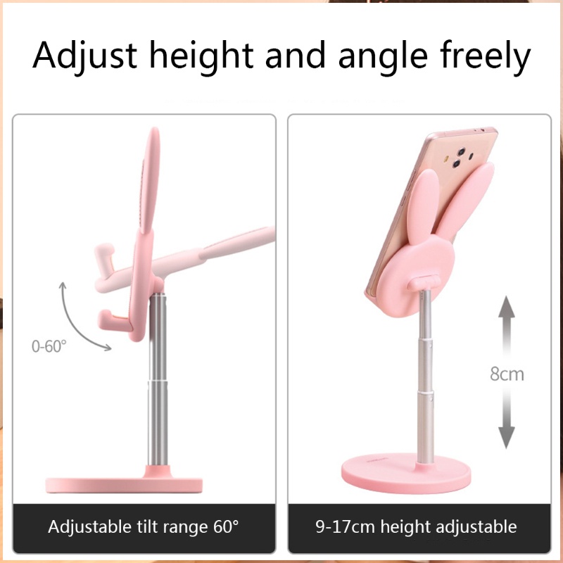 Giá Đỡ Điện Thoại Để Bàn Hai Tai Thỏ Đa Năng