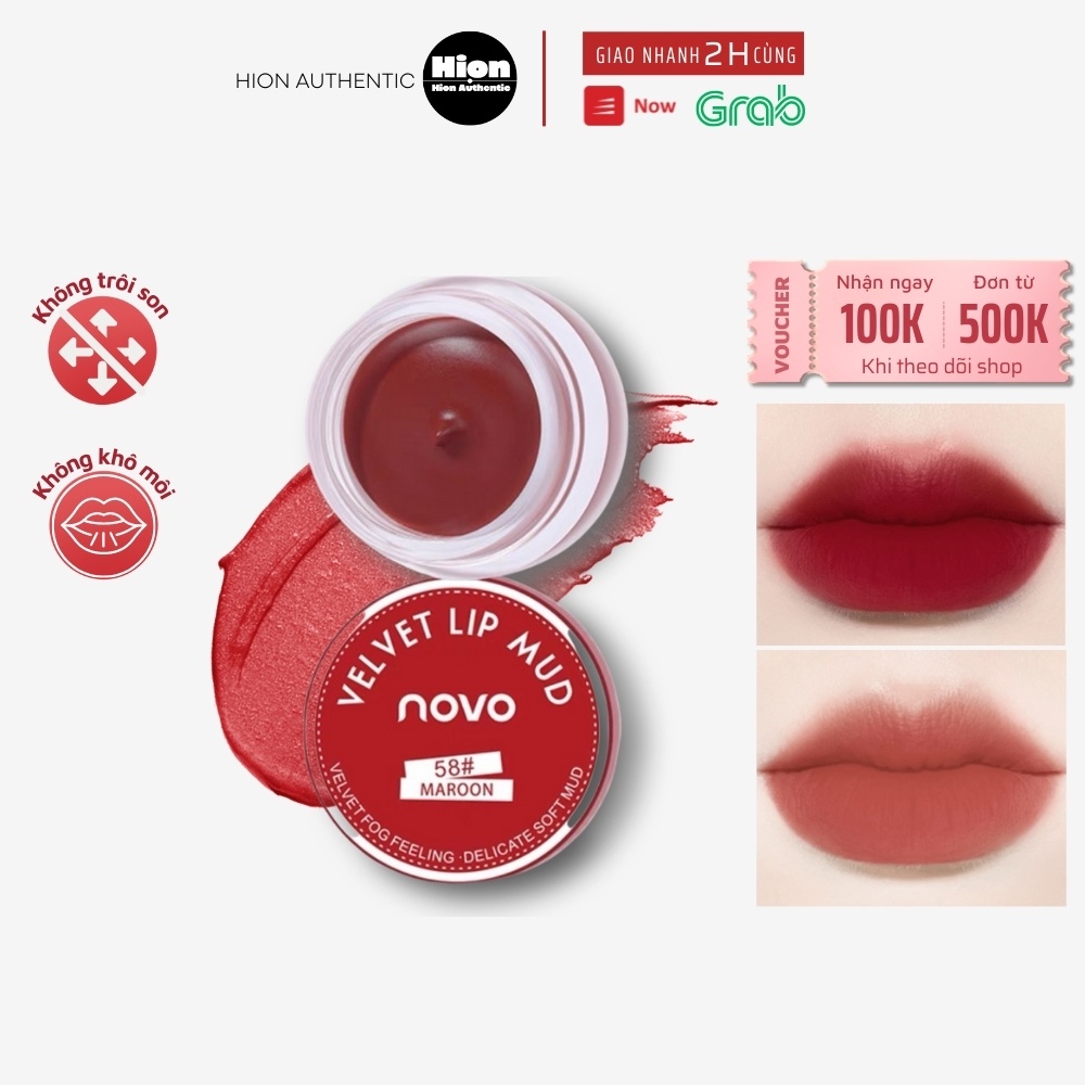 Son Kem Lì Hion Authentic Dạng Hũ Thương Hiệu Novo Mềm Mịn Như Son dưỡng, hàng nội địa Trung cao cấp.