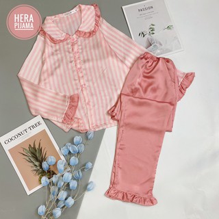 Đồ Ngủ Pijama Lụa Cao Cấp Cổ Bèo Tiểu Thư - Hera Pijama