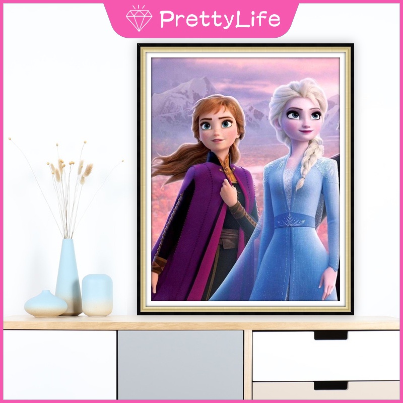 Bộ Tranh Đính Đá 5D Tự Làm Hình Cô Gái Băng Giá 30x40cm / 40x50cm Trang Trí Nhà Cửa