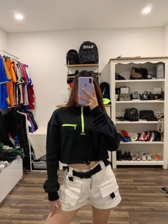 Áo Zip Crop Sweater