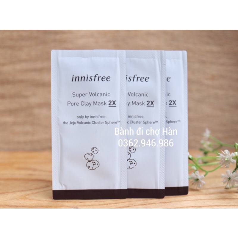 [Sample] Mặt Nạ Đất Sét Dành Cho Mụn Đầu Đen Innisfree Super Volcanic Pore Clay Mask 2X 3g