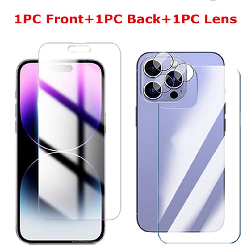 Miếng Dán Cường Lực Bảo Vệ Camera Trước Sau 3 Trong 1 Cho iPhone 14 Pro Max 14 Plus 14 Pro