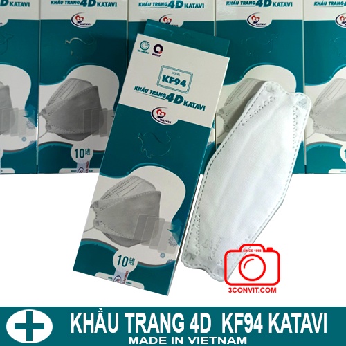 Hộp 10 khẩu trang 4D Cao Cấp Tiêu Chuẩn KF94 KATAVI