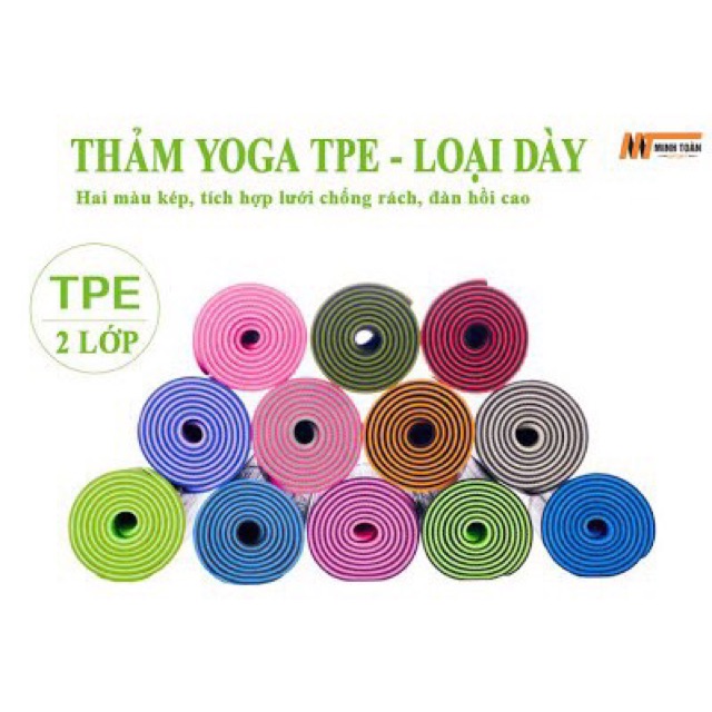 Thảm Yoga TPE EcoFriendly 2 lớp cao cấp dày 6mm