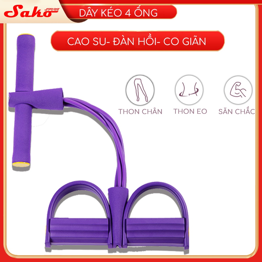 Dây kéo đàn hồi 4 ống cao su tập thể dục TOPBODY-DAKEO01