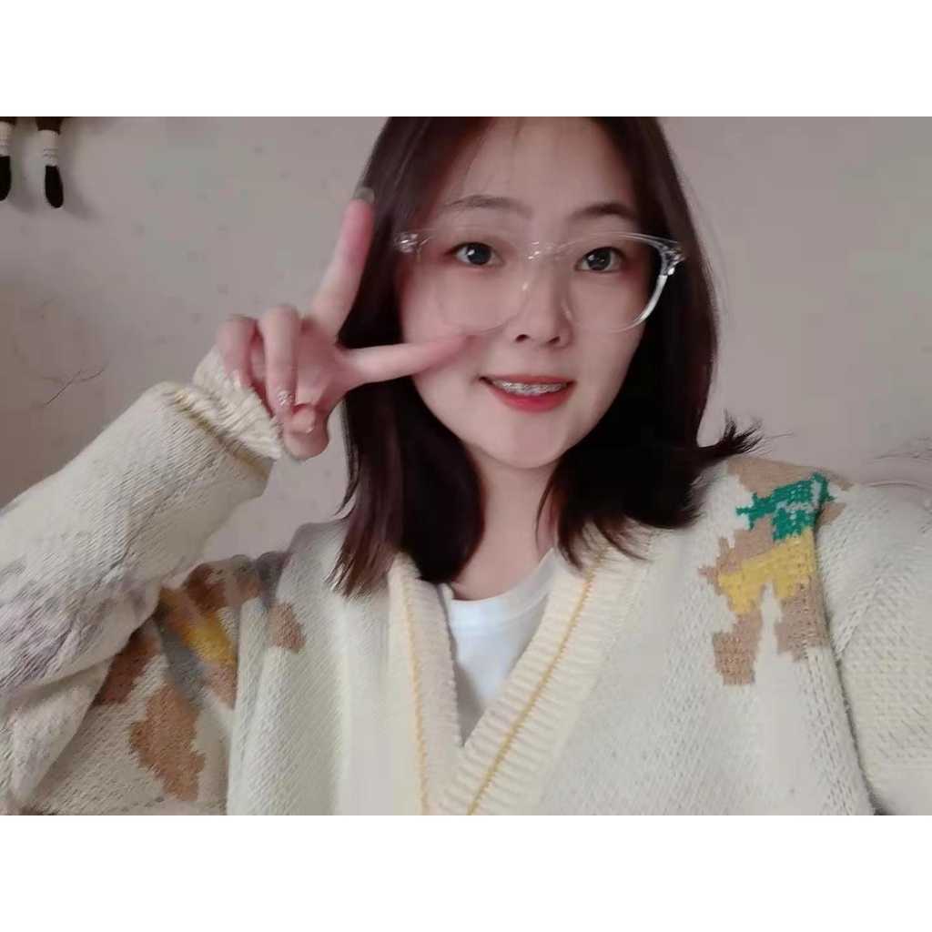 Mắt kính cận thị gọng phẳng chống tia bức xạ bảo vệ mắt thời trang cho nữ