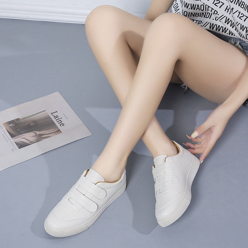 Giày thể thao vải canvas màu trơn mũi tròn thời trang phong cách Hàn Quốc cho nữ