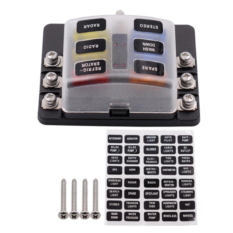 Giá Đỡ Cầu Chì 6 / 8 Chiều Có Đèn LED Chuyên Dụng Cho Xe Hơi