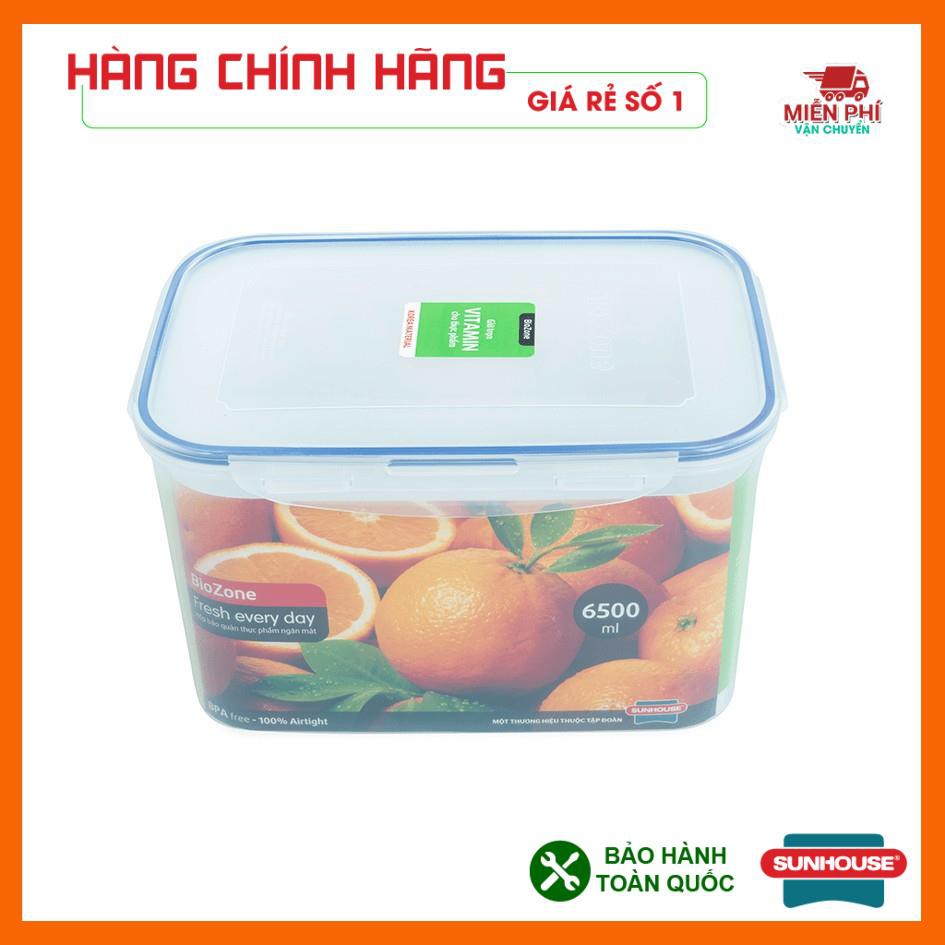 Hộp đựng thức ăn Sunhouse 6500ml ngăn mát, hộp bảo quản thực phẩm ngăn mát SUNHOUSE BioZone 6500ml