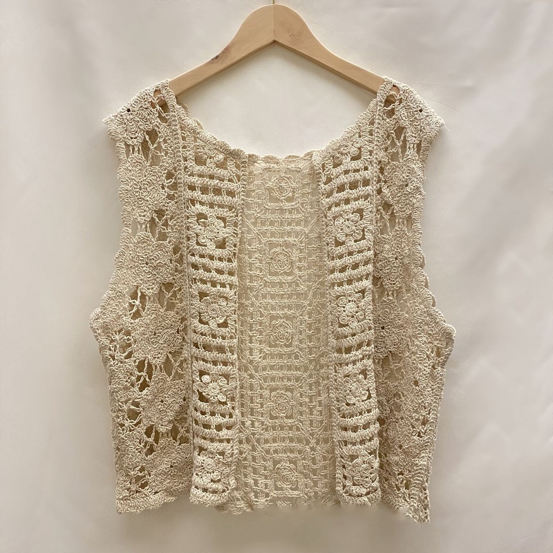 Áo Khoác Cardigan Không Tay Họa Tiết Thêu Thời Trang Cho Nữ