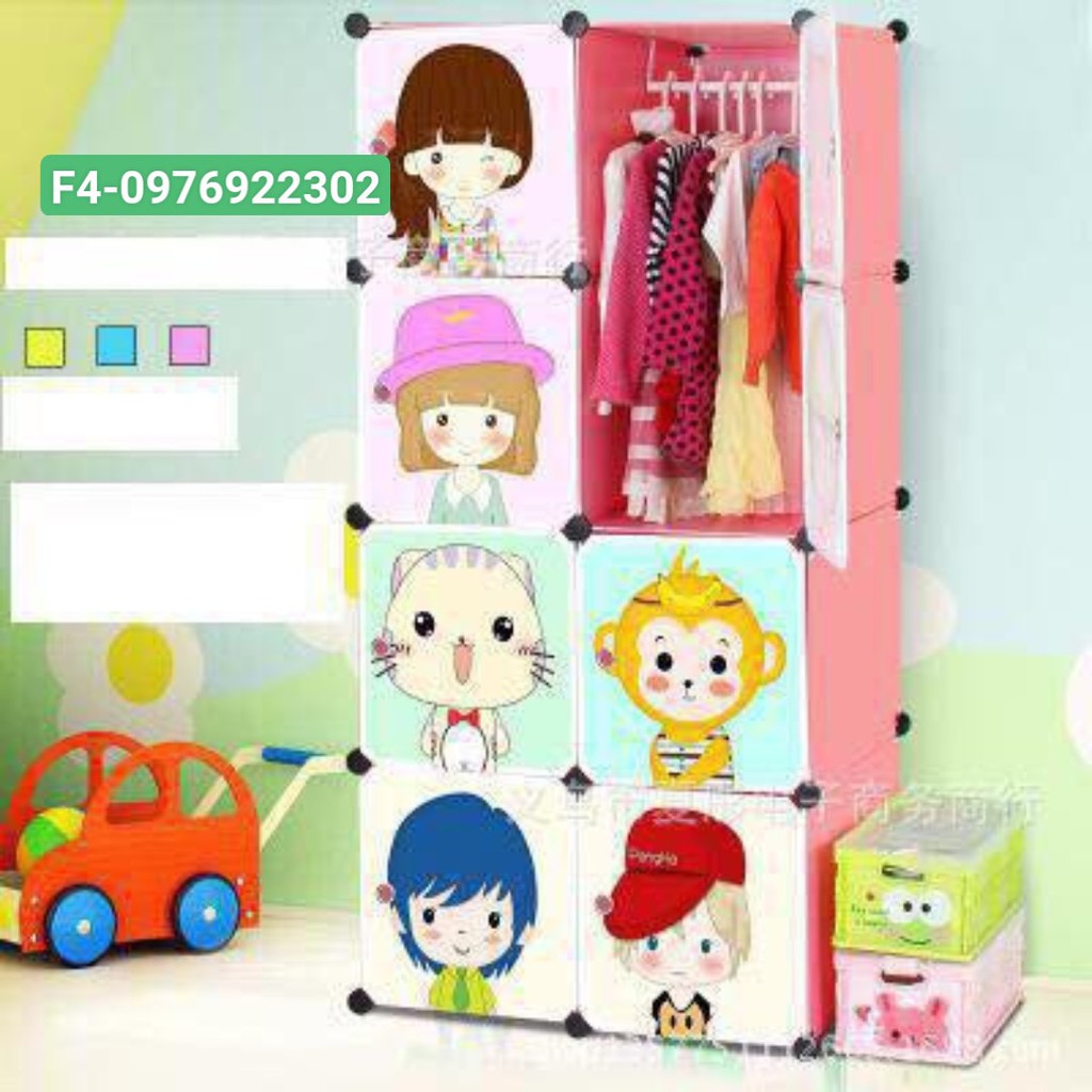 Tủ nhựa ghép đa năng - tủ quần áo -8 ô  ( bảo hành 1 năm)