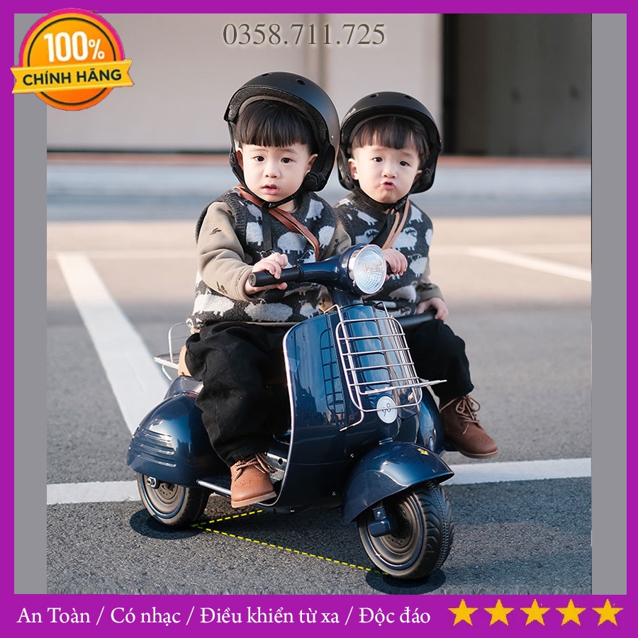 Xe điện trẻ em 3 bánh có thùng bên hông cho trẻ em, đồ chơi vận động cho bé an toàn