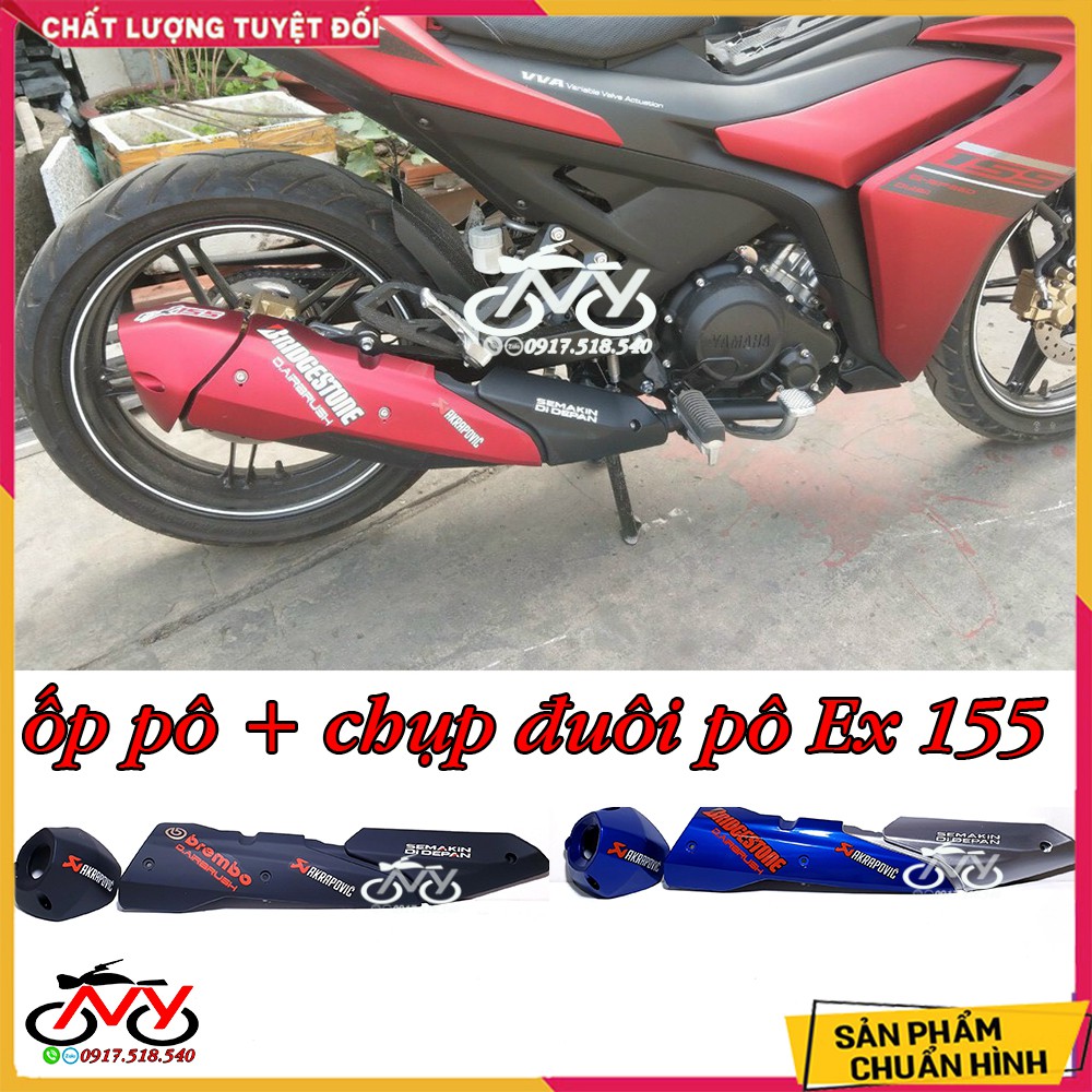 Ốp Pô , Chụp Đuôi Pô Exciter 155 ( 1 Bộ Đủ Ốp Pô + Chụp Đuôi Pô )