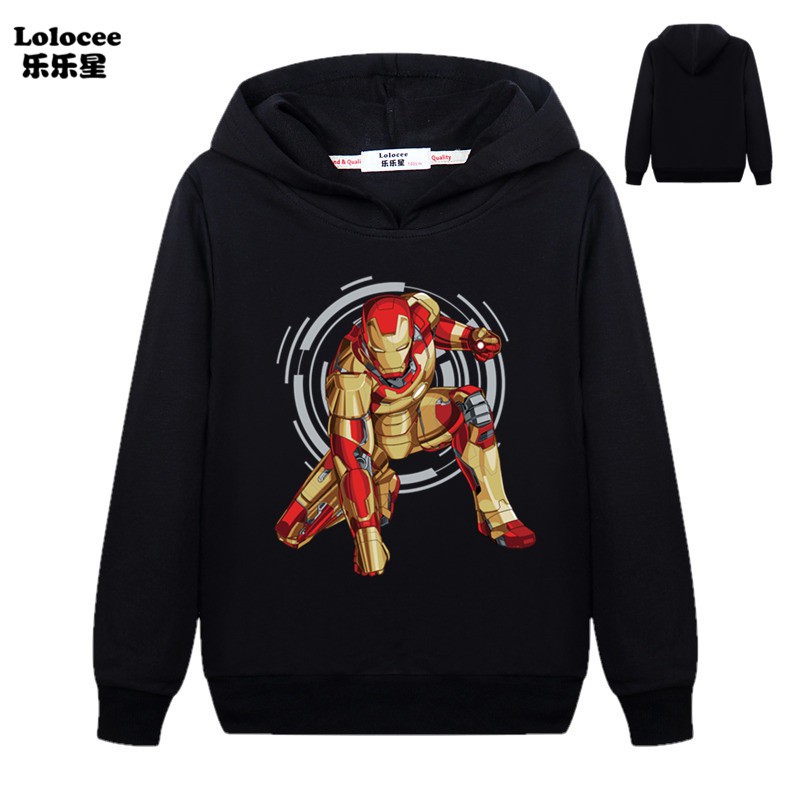 MARVEL Áo Hoodie In Hình Iron Man 3d Cá Tính Cho Bé Trai