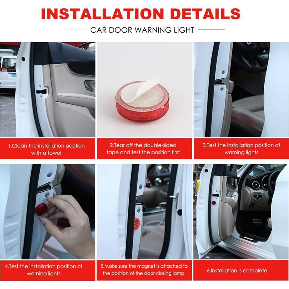 Đèn Cảm Biến Không Dây Cảnh Báo Chống Va Chạm Gắn Cửa Xe Hơi