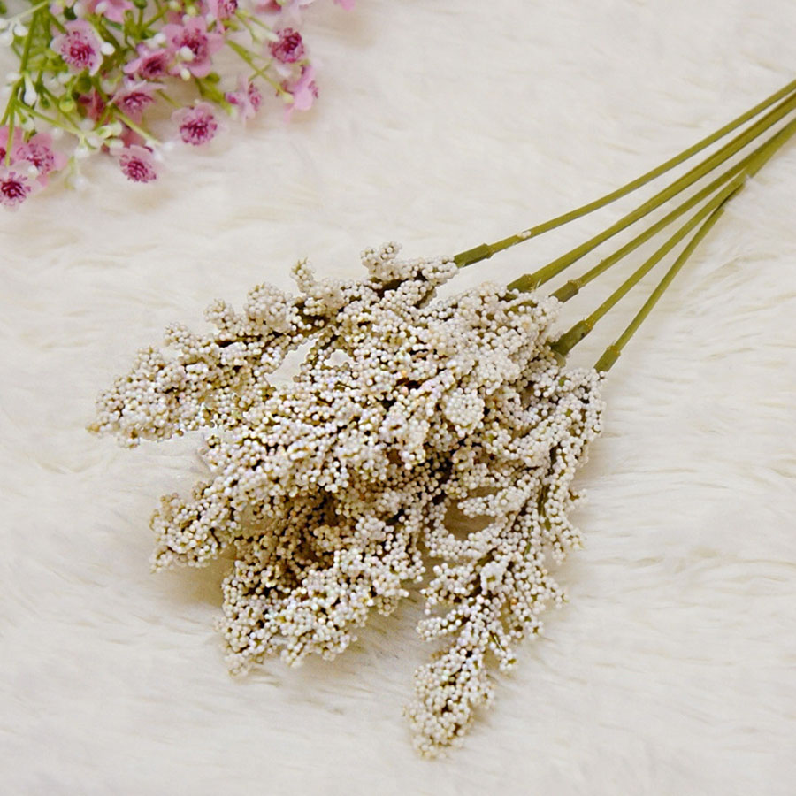 Set 6 cành hoa nhân tạo kiểu Vanilla cho văn phòng khách sạn tiệc cưới trang trí trong nhà