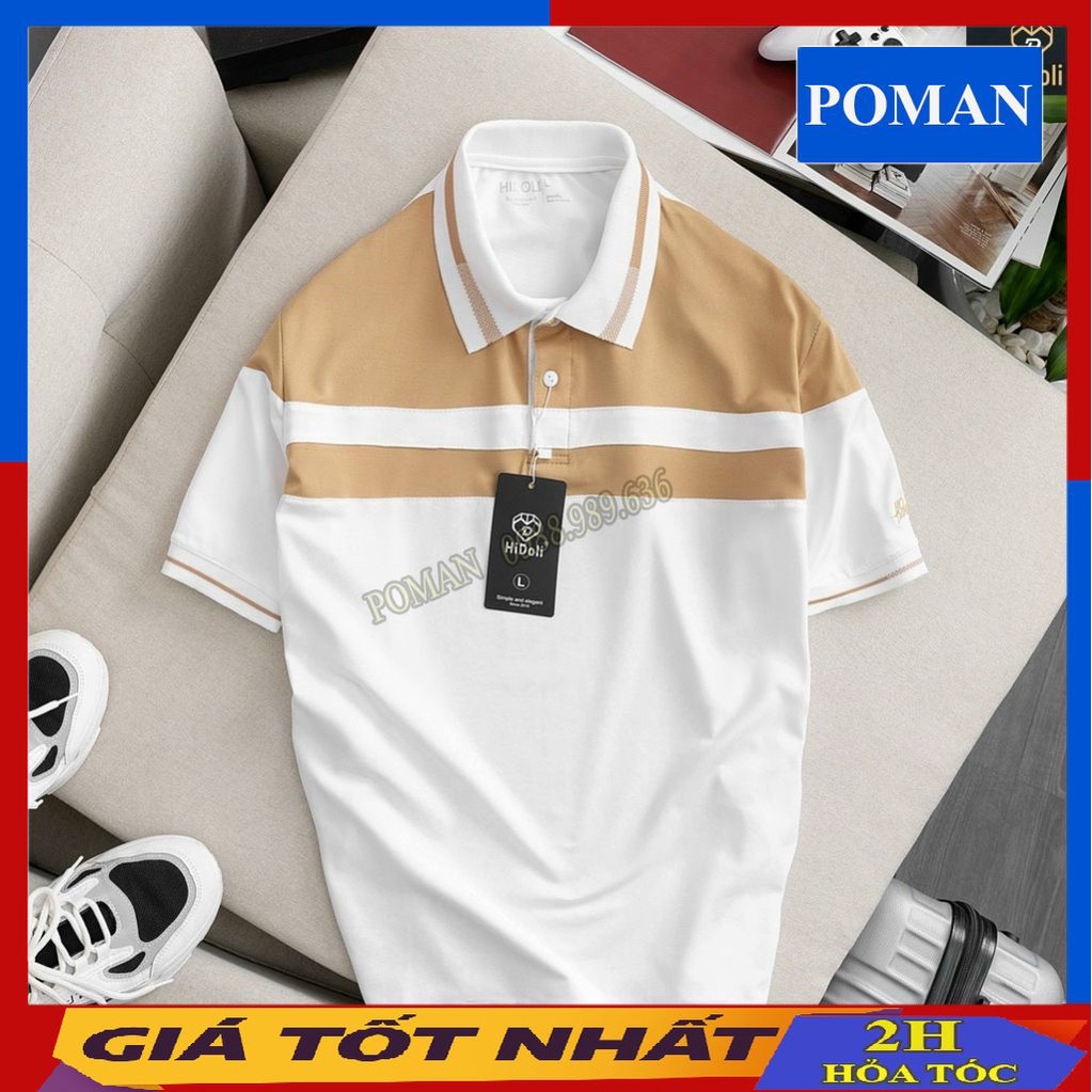 [XẢ SỐC] Áo polo nam ngắn tay phối ngang cotton, áo thun có cổ unisex phong cách trẻ trung Hàn Quốc AT07 - POMAN