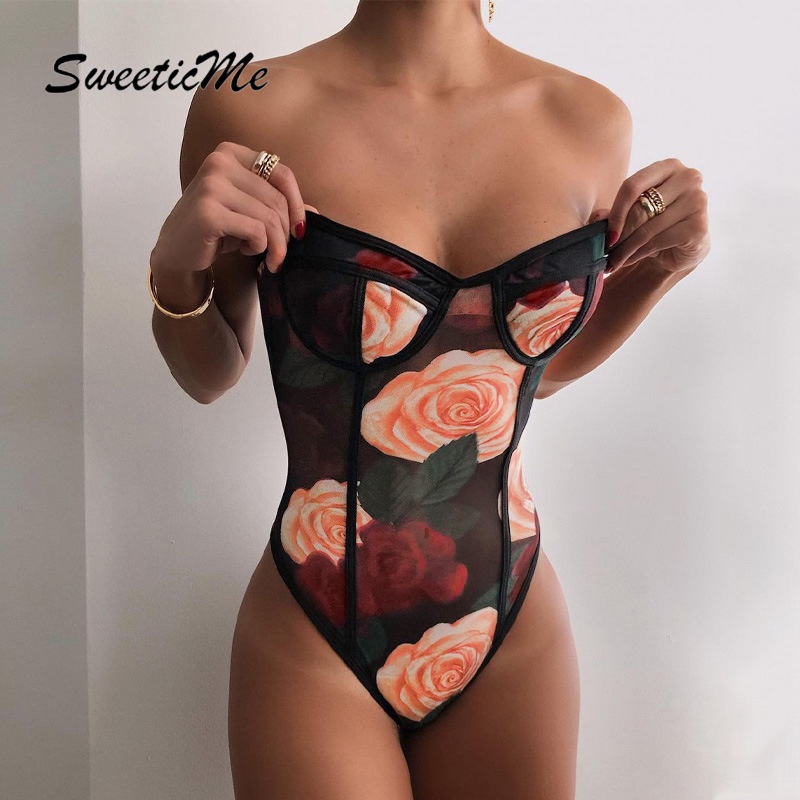 Sweeticme Bộ Bodysuit Thời Trang Quyến Rũ Cá Tính Cho Nữ