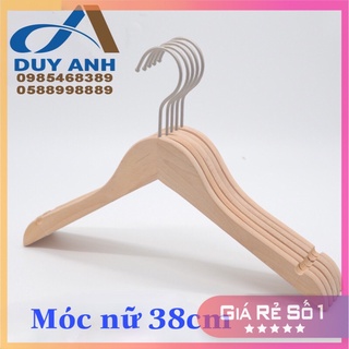 móc gỗ đầu tròn, kẹp gỗ màu vàng treo quần áo cho shop
