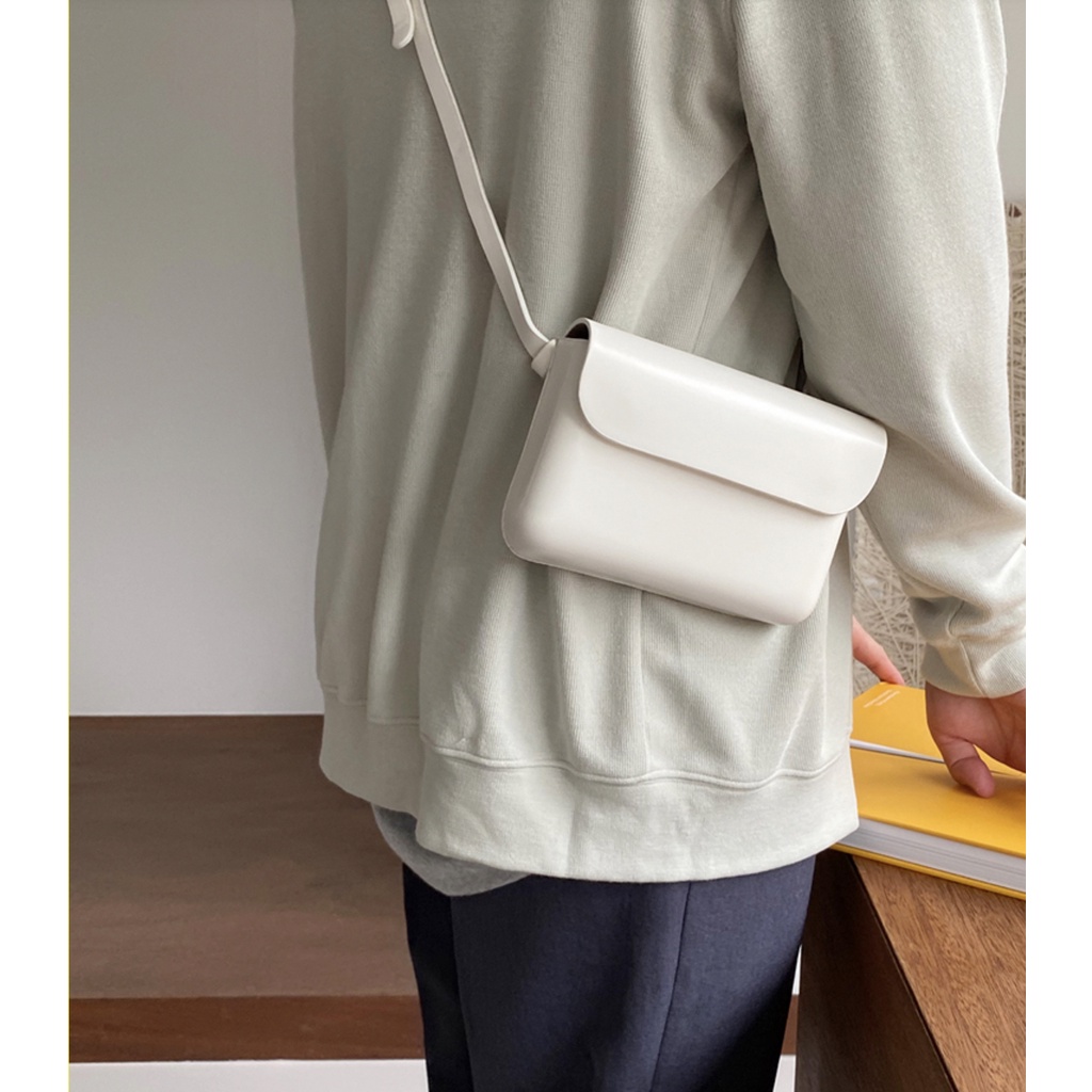 Túi đeo chéo mini nam nữ giỏ đeo hông chất liệu da đẹp cứng cáp cặp nhỏ thời trang phong cách Hàn Quốc KINDEE