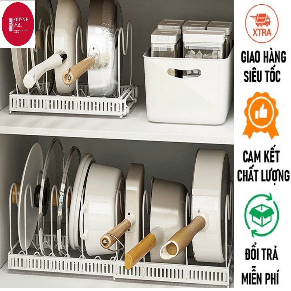 Giá úp xoong nồi kệ úp vung nồi đồ gia dụng sơn tĩnh điện có thể điều chinh chiều dài