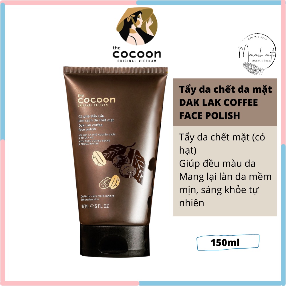 Tẩy da chết dành cho mặt cà phê Đắk Lắk Cocoon cho làn da mềm mại & rạng rỡ 150ml