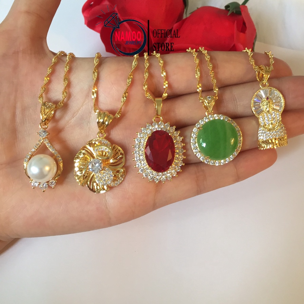 Vòng Cổ Nữ Đính Đá, Mặt Dây Chuyền Vàng Mạ Cao Cấp Namoo Jewelry (Nhiều Mẫu)