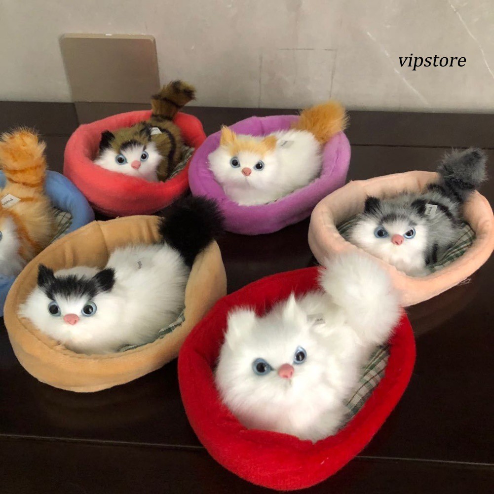 Đồ chơi mèo nhồi bông nằm ngủ dễ thương cho bé