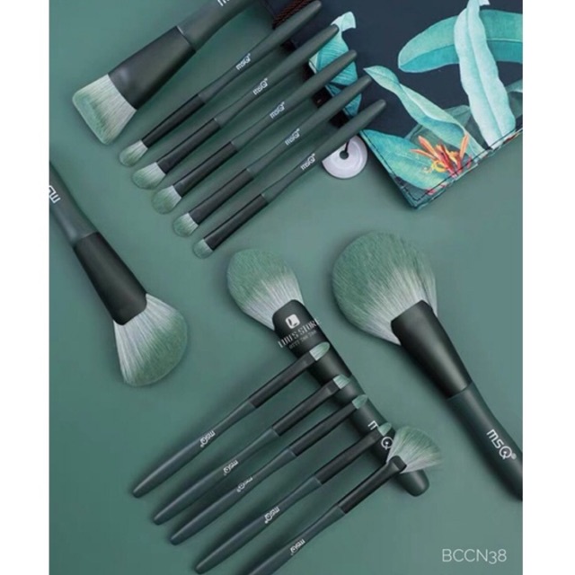 Bộ Cọ MSQ Xanh Rêu Túi Hoa 14 Cây BCCN38
