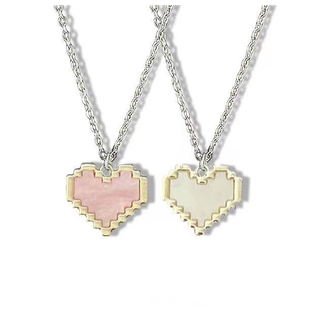Dây Chuyền Mặt Hình Trái Tim Màu Hồng Dễ Thương