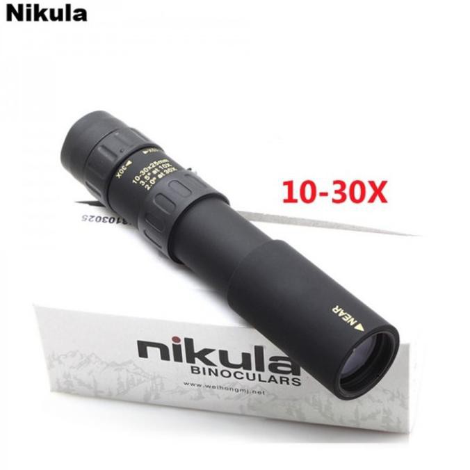 Ống Nhòm Một Mắt Nikula 10-30 X 25 Zoom - Hd Mini Di Động Bằng Nhôm