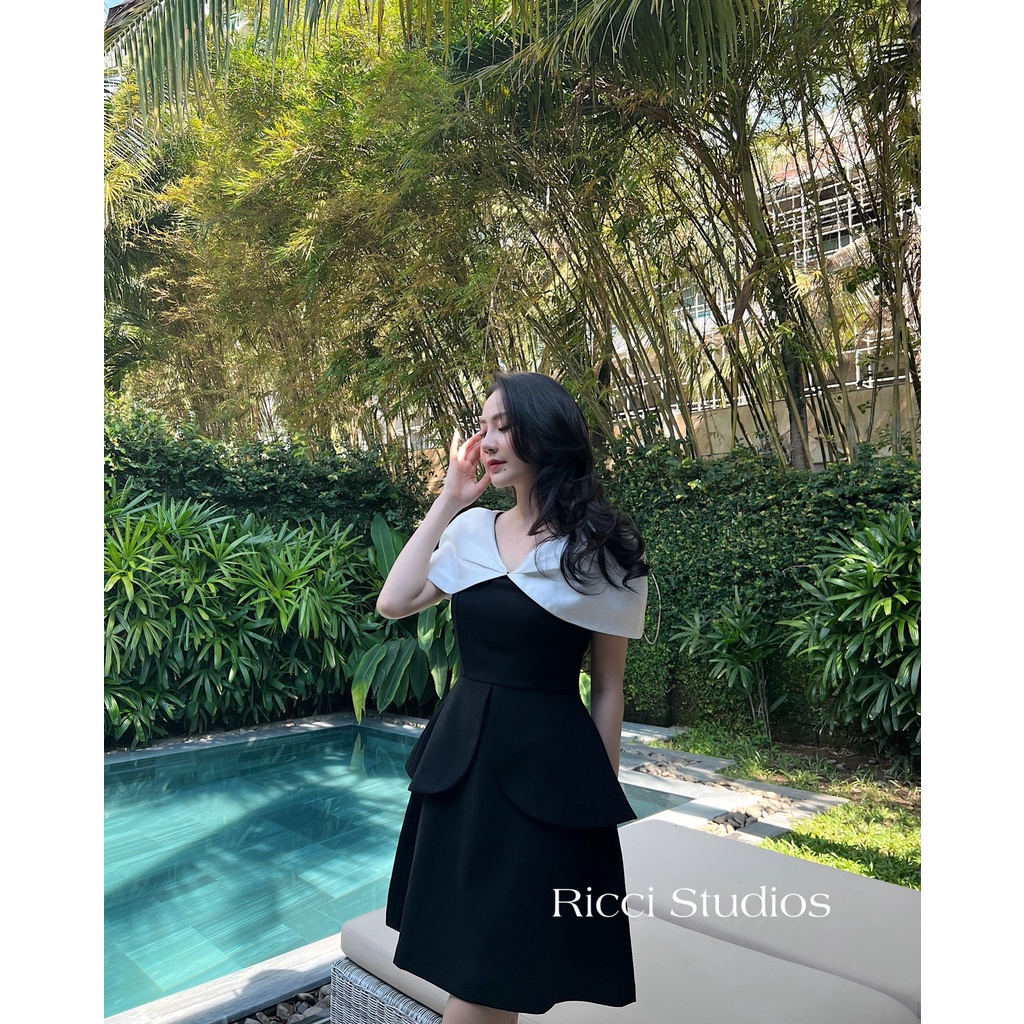 Váy V8 Jeni Dress Ricci thiết kế chất liệu chéo hàn sợi cao cấp mềm mát | RICCI OFFICIAL