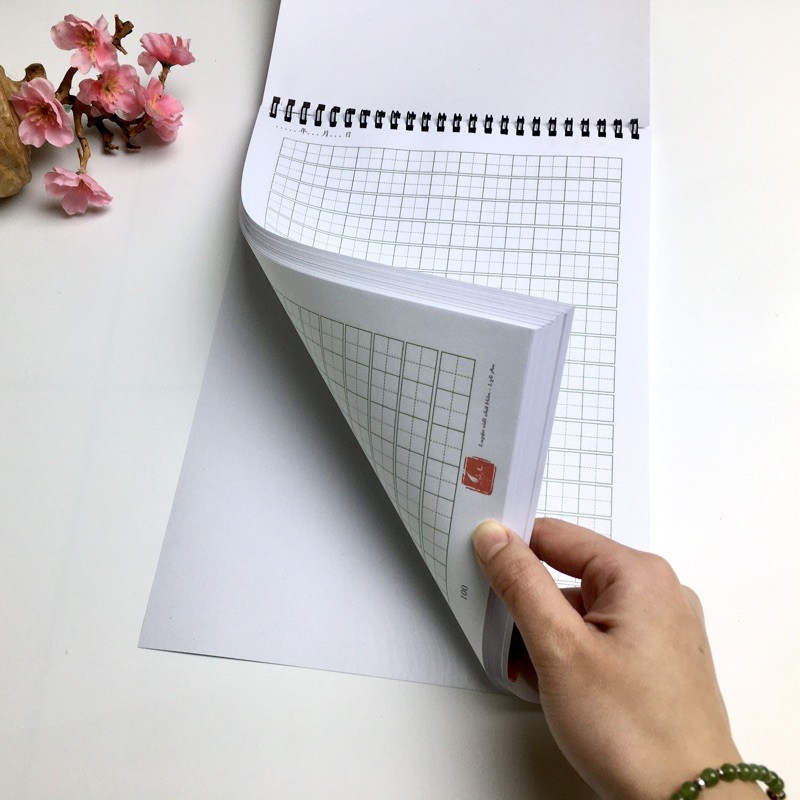 Vở tập viết chữ Hán ô Điền LOẠI DÀY - Vở viết chữ Trung Quốc (kèm bút) - 100 trang - luyện chữ Hán cho người mới bắt đầu