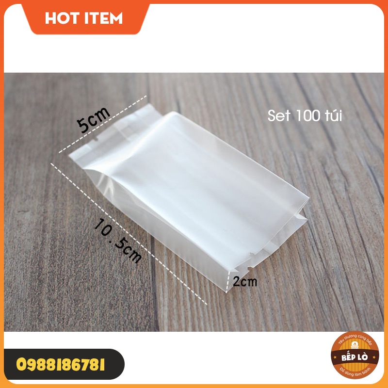 Túi bánh trung thu túi trà hoa mẫu túi mờ XINH XẮN - 1 set 100 túi