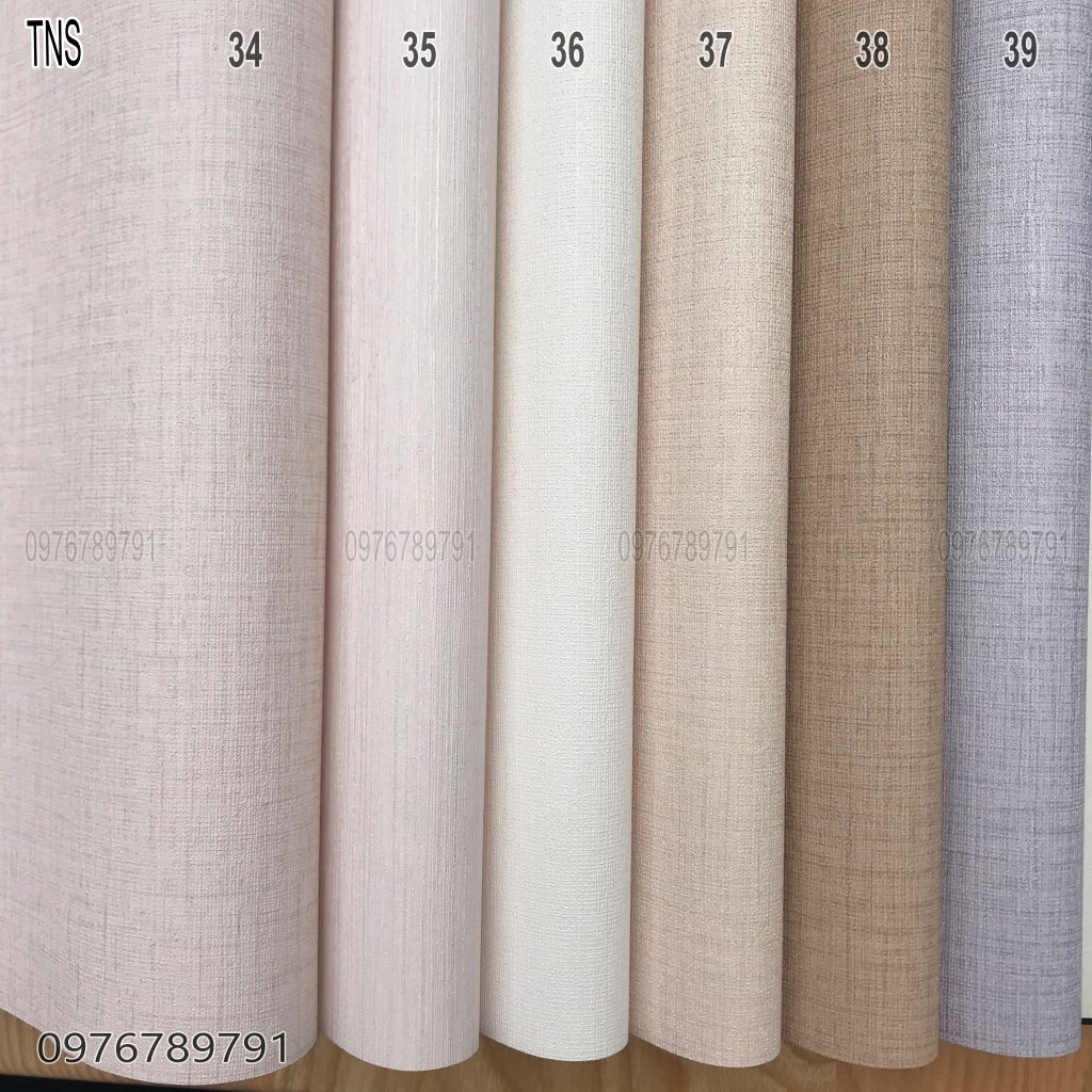 [HOT] 10m Giấy Dán Tường Trơn Dạng Vải Màu Trắng, Nâu, Ghi Cho Phòng Khách, Phòng Ngủ, Lụa Không Keo Khổ 53cm, Đẹp