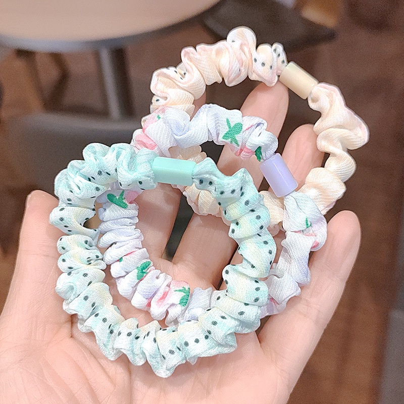 [Mã FAMARAL1 giảm 10K đơn 50K]Vòng/Dây buộc tóc scrunchies họa tiết đáng yêu phong cách Hàn Quốc - Hàng cao cấp