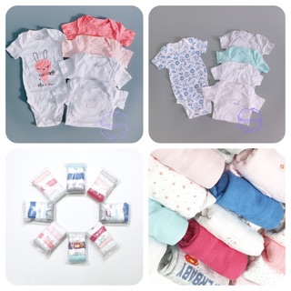 Set 5 body chip ngắn tay bt/bg hiệu tex xuất xịn cho bé từ 3m-24m