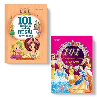 Sách: combo 2 cuốn 101 câu chuyện về các nàng công chúa + 101 truyện hay theo bước bé gái
