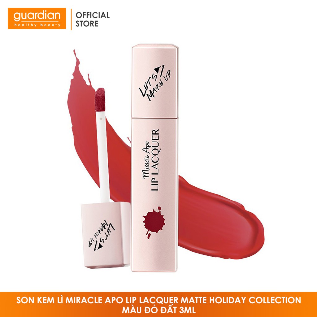 Son kem lì Miracle Apo Lip Lacquer Matte Holiday Collection Màu Đỏ Đất 3ml