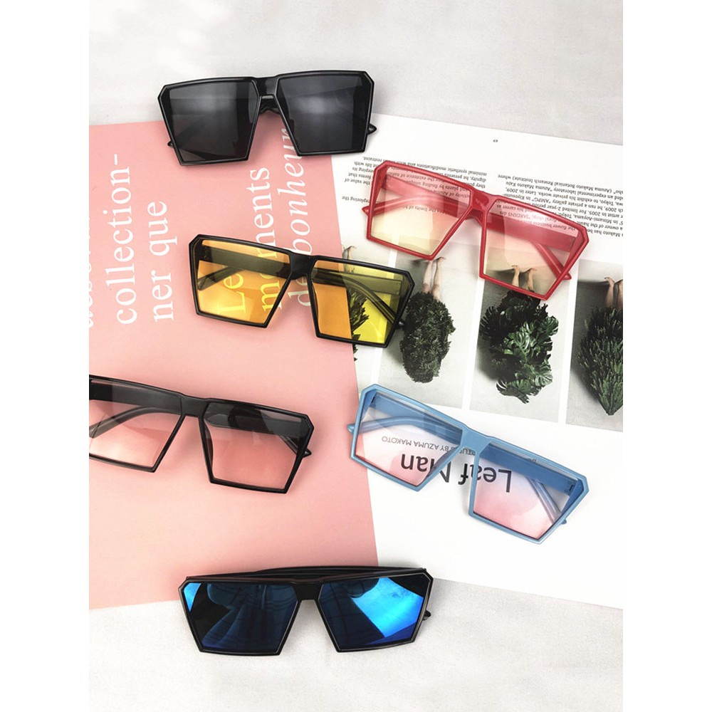 Kính râm gọng vuông thời trang bé trai bé gái 3-12 tuổi