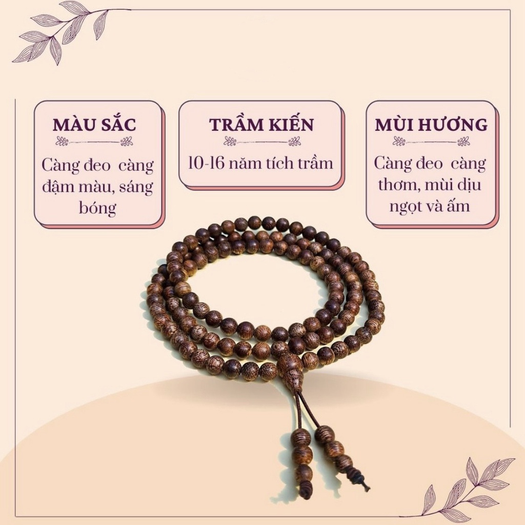 Vòng Trầm 108 Hạt, Vòng Tay Trầm Hương 100% Tự Nhiên Cao Cấp 6-7-8mm | BigBuy360 - bigbuy360.vn