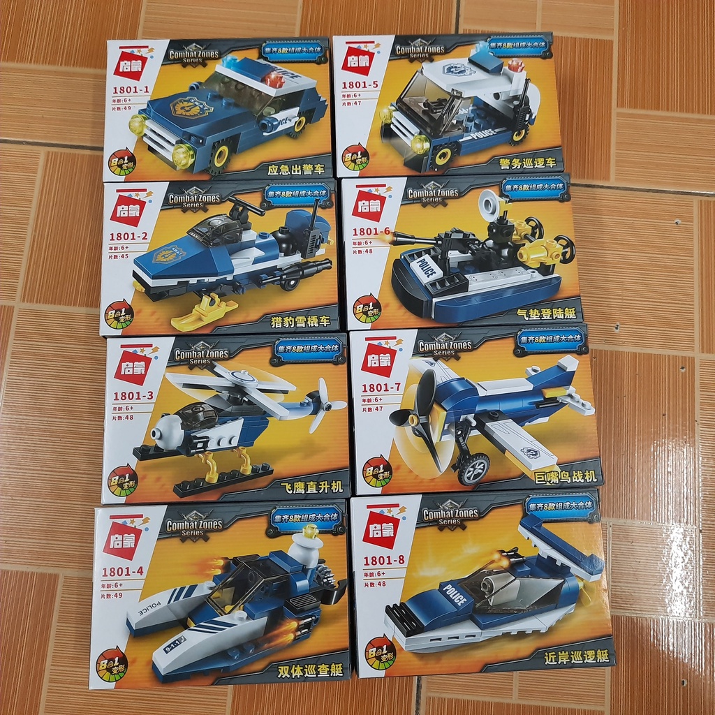 Bộ lắp ghép lego mô hình máy bay trực thăng 8 trong 1 Enlighten đồ chơi trẻ em